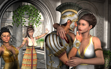 Картинка 3д+графика люди+ people мужчина девушки фон