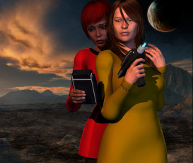 Картинка 3д+графика люди+ people фон девушки взгляд