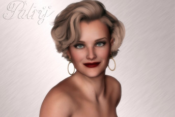 Картинка 3д+графика портрет+ portraits девушка фон взгляд