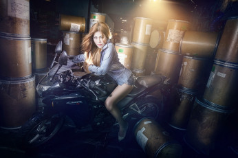 Картинка мотоциклы мото+с+девушкой байк девица