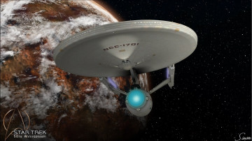 обоя видео игры, star trek online, космический, корабль, звезды, вселенная, полет, планета