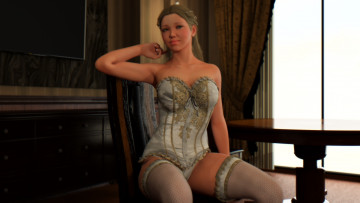 Картинка 3д+графика люди+ people девушка фон взгляд