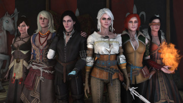 Картинка видео+игры the+witcher+3 +wild+hunt фон взгляд девушки