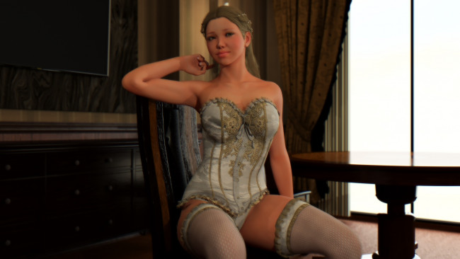 Обои картинки фото 3д графика, люди , people, девушка, фон, взгляд