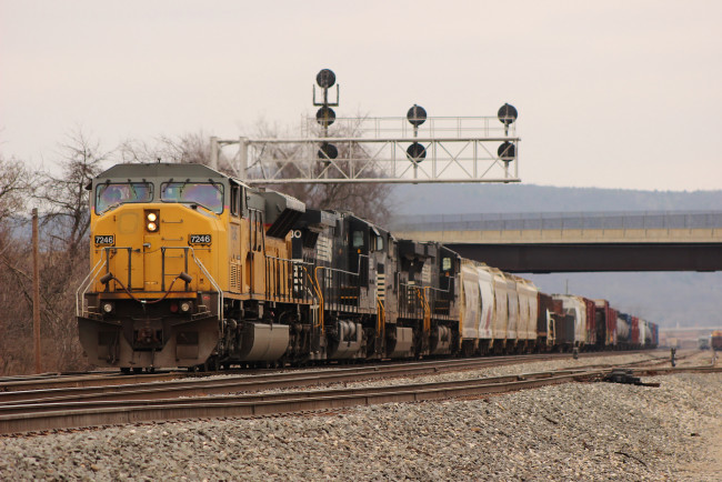 Обои картинки фото техника, поезда, дорога, состав, железная, локомотив, рельсы