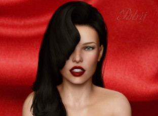 Картинка 3д+графика портрет+ portraits девушка фон взгляд