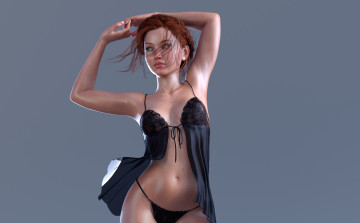 Картинка 3д+графика люди+ people девушка взгляд фон