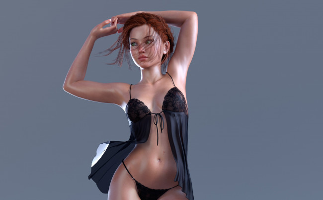 Обои картинки фото 3д графика, люди , people, девушка, взгляд, фон