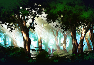 Картинка рисованное природа лес