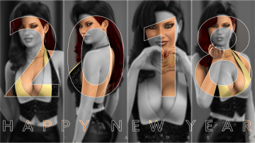 Картинка праздничные -+разное+ новый+год фон взгляд девушка