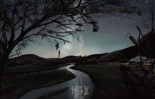 Обои картинки фото рисованное, природа, пейзаж