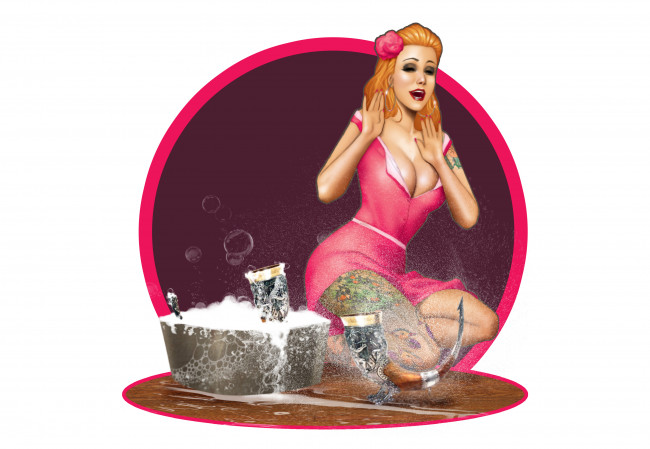 Обои картинки фото рисованное, люди, фон, девушка, пена