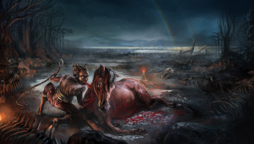 Картинка фэнтези вампиры существо конь кнут