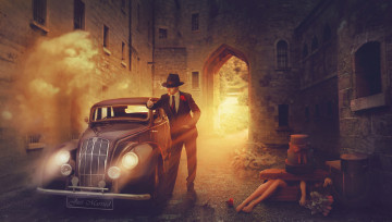 Картинка разное компьютерный+дизайн цветок шляпа костюи сигарета девушка автомомбиль чемодан мужчина