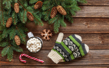 Картинка праздничные -+разное+ новый+год ветки шишки