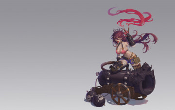 Картинка фэнтези девушки bomb пушка ядро арт