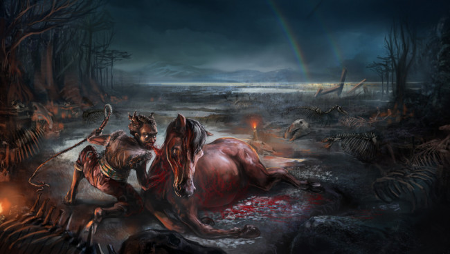 Обои картинки фото фэнтези, вампиры, существо, конь, кнут