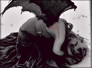 Картинка календари фэнтези ангел крылья 2019 calendar кровь девушка