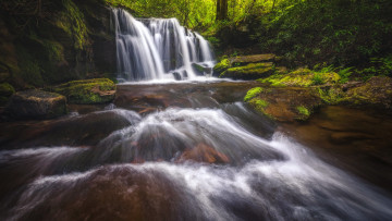 обоя waterfall in great smoky mountains, tennessee, природа, водопады, waterfall, in, great, smoky, mountains
