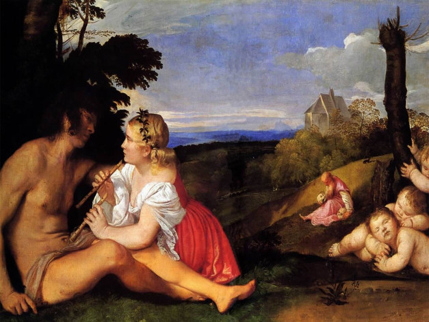 Обои картинки фото тициан, аллегория, возрастов, рисованные, живопись