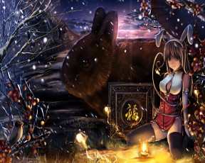 Картинка аниме merry chrismas winter