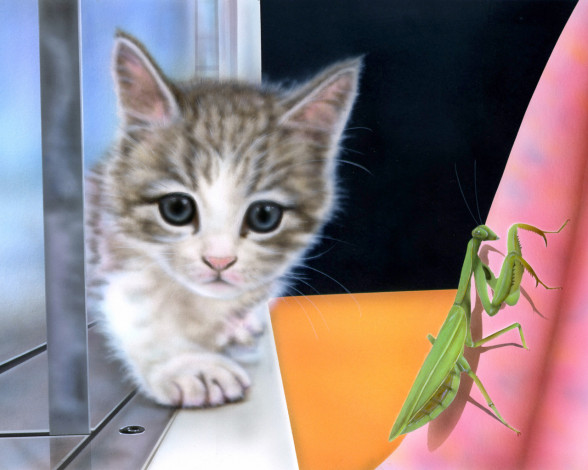 Обои картинки фото рисованные, животные, коты