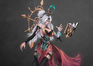 Картинка фэнтези маги книга магия девушка