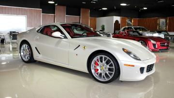 Картинка ferrari 599 gtb fiorano автомобили выставки уличные фото спортивный италия