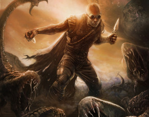 Картинка riddick 2013 рисованные кино монстры ножи очки чудовища