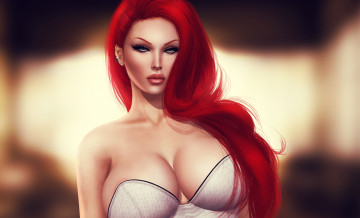 Картинка 3д+графика portraits+ портрет грудь волосы