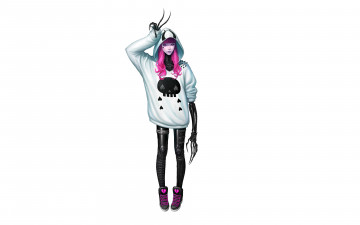 Картинка девушка+робот рисованные комиксы стиль робот механизм девушка