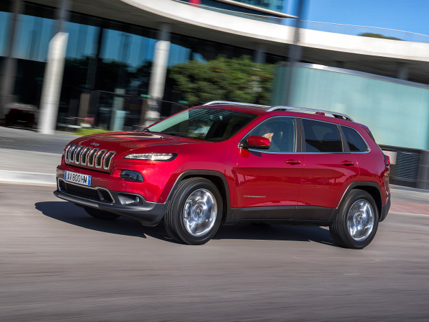 Обои картинки фото автомобили, jeep, красный, eu-spec, cherokee, trailhawk