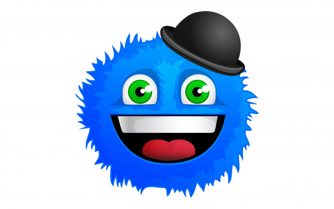 Обои картинки фото рисованные, минимализм, furry, hat, monste