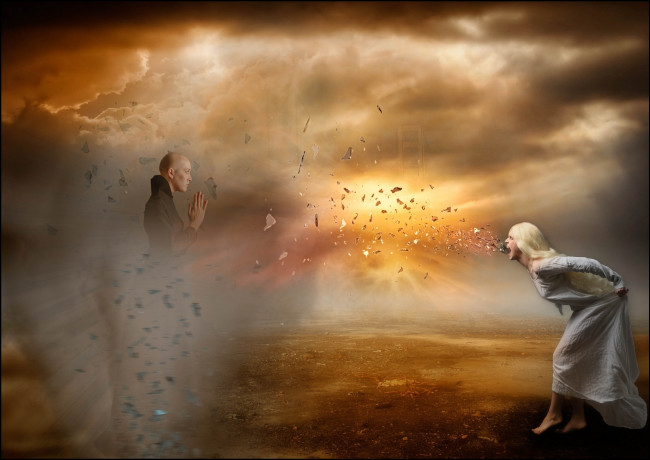 Обои картинки фото фэнтези, магия, нападение, молитва