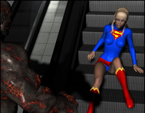 Картинка lordsnot 3д+графика фантазия+ fantasy девушка взгляд фон существо лестница