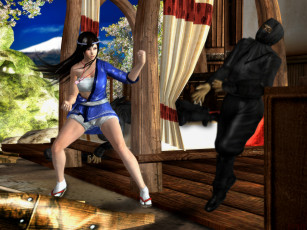 Картинка 3д+графика фантазия+ fantasy девушка взгляд фон ниндзя драка