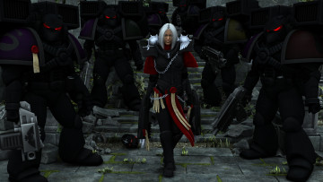 Картинка 3д+графика фантазия+ fantasy девушка взгляд фон оружие существа