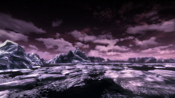 Картинка 3д+графика природа+ nature горы небо облака