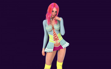 Картинка 3д+графика люди+ people фон взгляд рыжая девушка