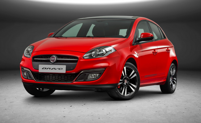 Обои картинки фото автомобили, fiat, 2015г, 198, t-jet, bravo, красный