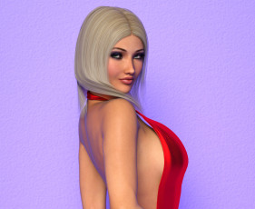 обоя 3д графика, люди , people, девушка, взгляд, фон, блондинка