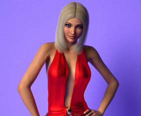 обоя 3д графика, люди , people, девушка, взгляд, фон, блондинка