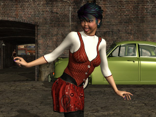 Картинка 3д+графика люди+ people девушка взгляд фон