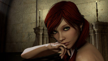 Картинка 3д+графика портрет+ portraits девушка взгляд фон