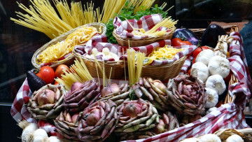 Картинка еда разное чеснок артишоки макароны