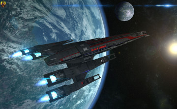 Картинка космос арт планета вселенная полет космический корабль