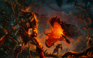 Картинка фэнтези существа конан варвар битва чудовища человек