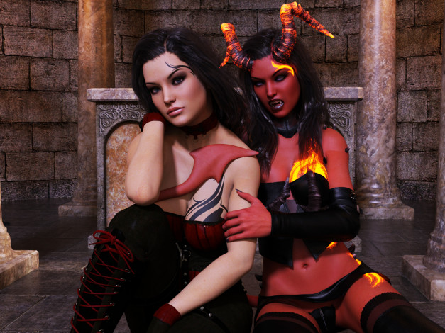 Обои картинки фото 3д графика, фантазия , fantasy, девушка, взгляд, фон, кастаника