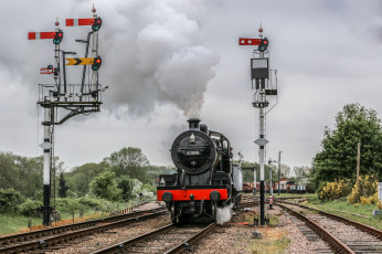 Картинка техника паровозы рельсы паровоз