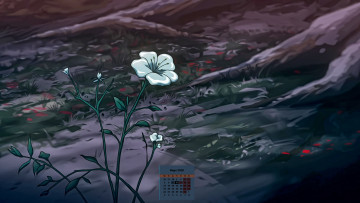 Картинка календари рисованные +векторная+графика 2018 цветок